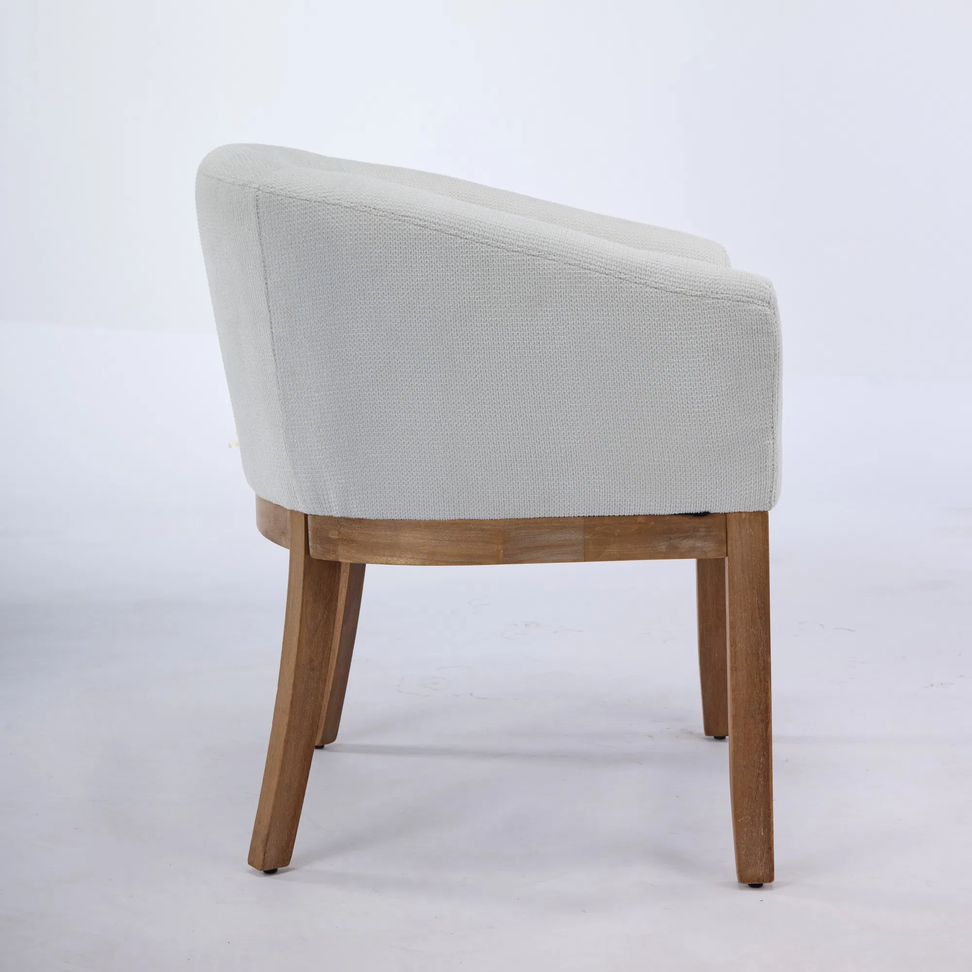 Mid Century Modern Upholstered Barrel Dining Chairs with Arms,Farmhouse Linen Kitchen & Dining Room… image 2