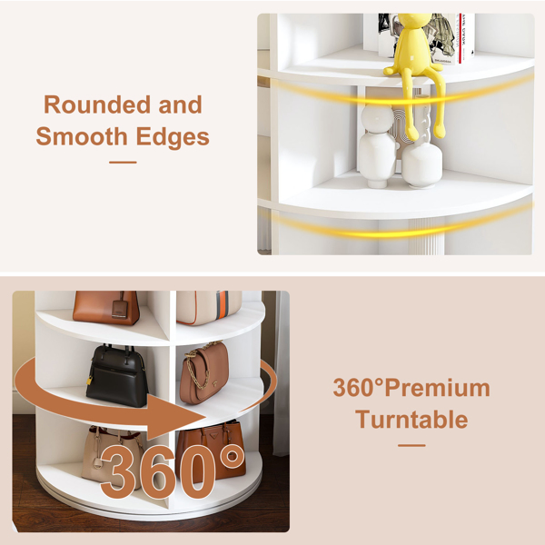 Rotating Shoe Rack Tower, 7-Tier Spinning Storage Rack, Free Standing 360° Revolving Shoe Organizer, Holds 28 Pairs of Shoes (7-Tier,White) -28