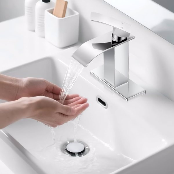 Single Handle Bathroom Faucet Lavatory Faucet Stainless Steel Single Hole-TP, Chrome[Unable to ship on weekends,usps/fedex]-10