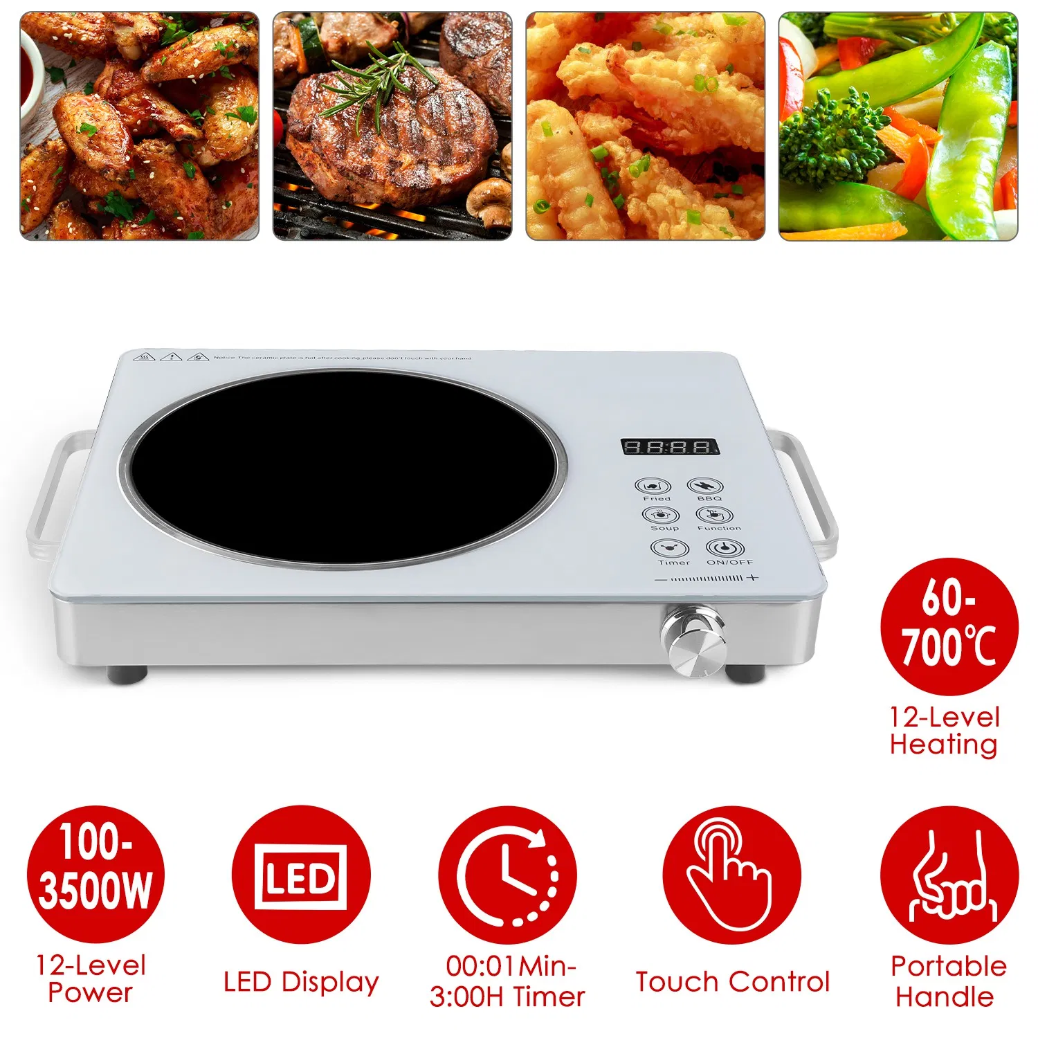 7000W Electric Double Ceramic Stove/ 3500W Electric Single Ceramic Stove Options 3 Colors Available image 2