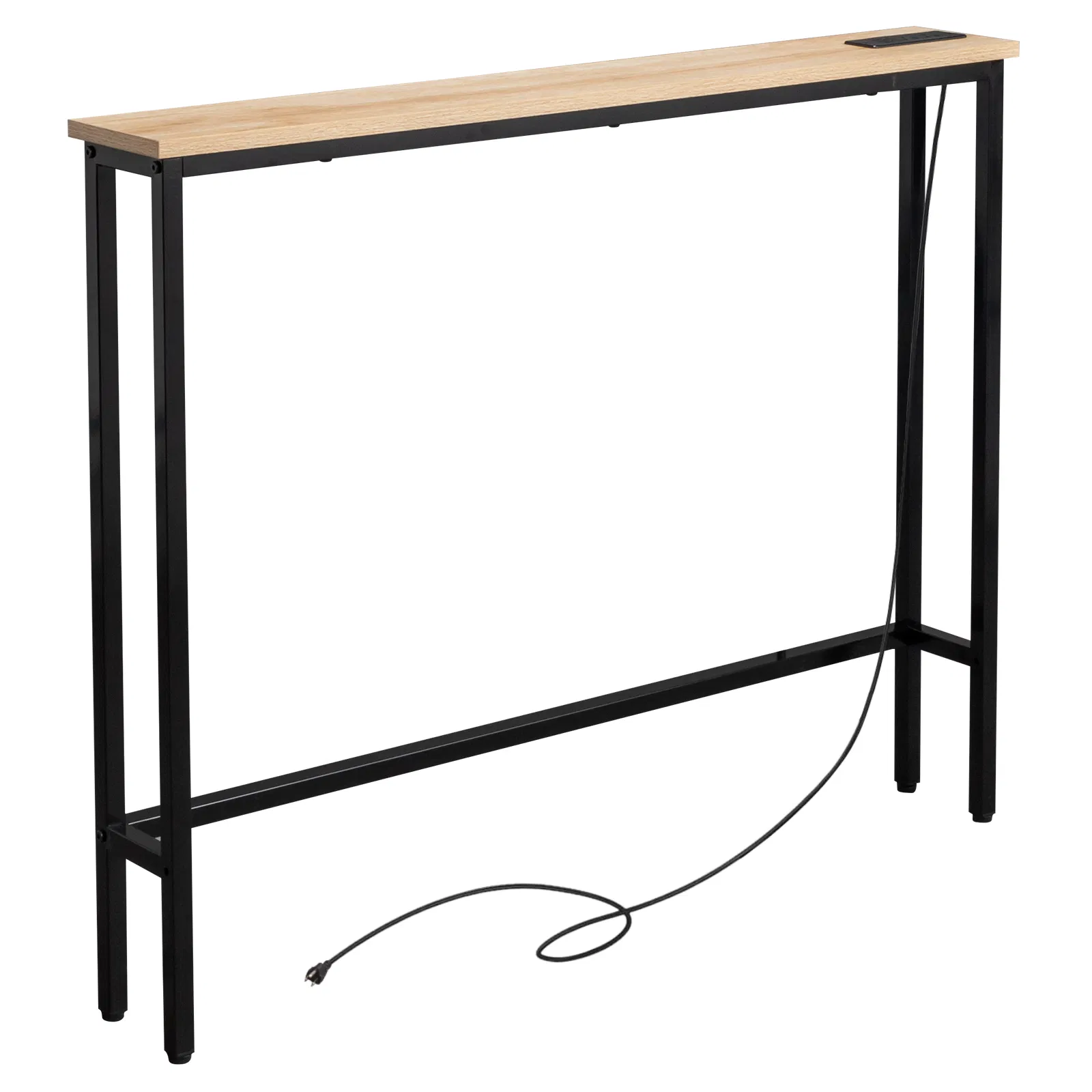 39.4" Narrow Console Sofa Table with Power Outlets and USB Ports, Skinny Couch Table with Metal Frame and… image 2