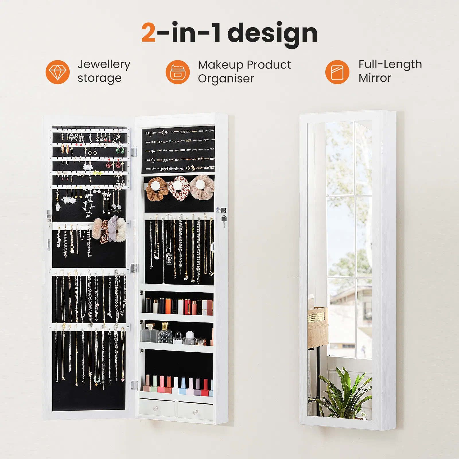 Wall-Mount Jewelry Armoire, picture 2 of 6