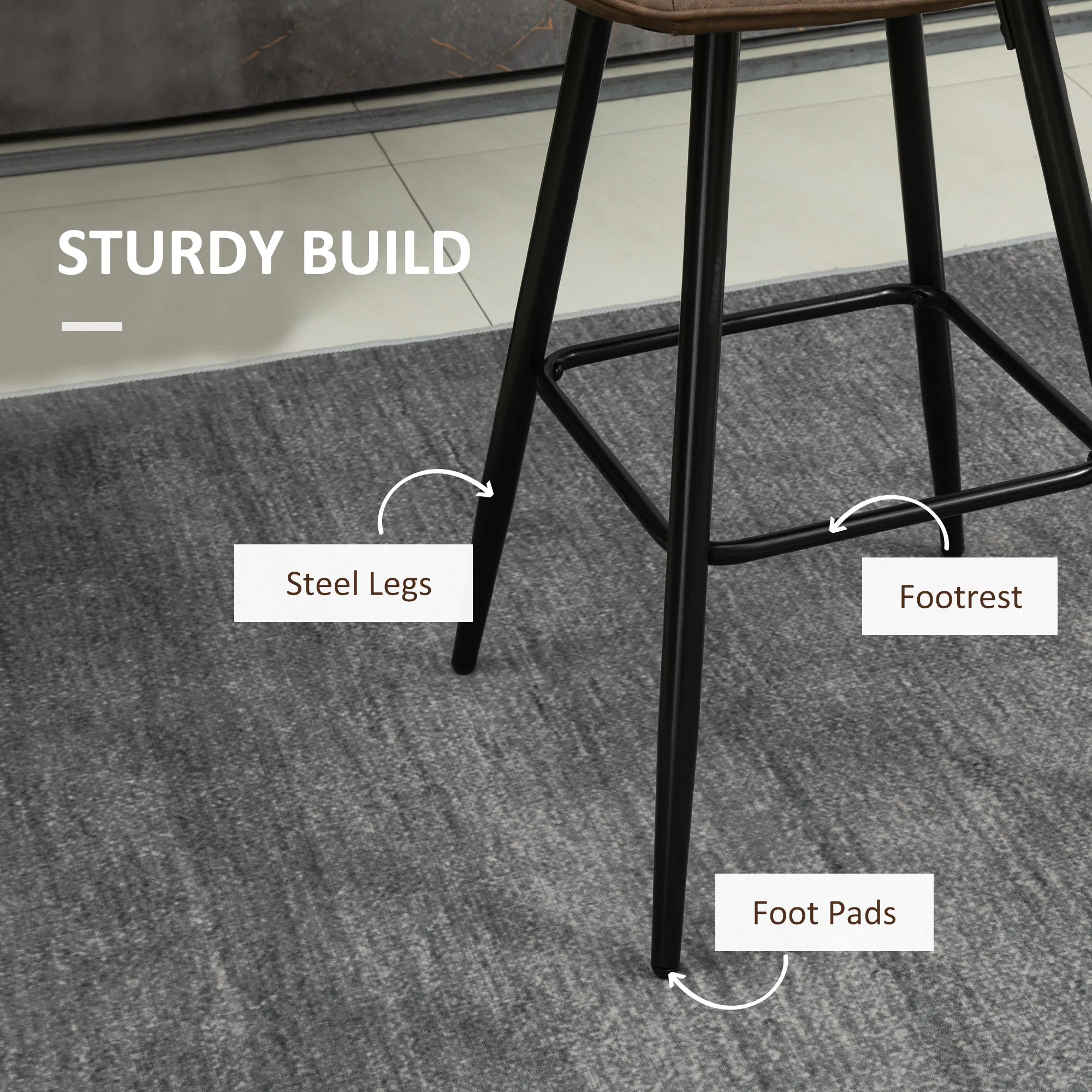 PU Leather Bar Stools, picture 3 of 5