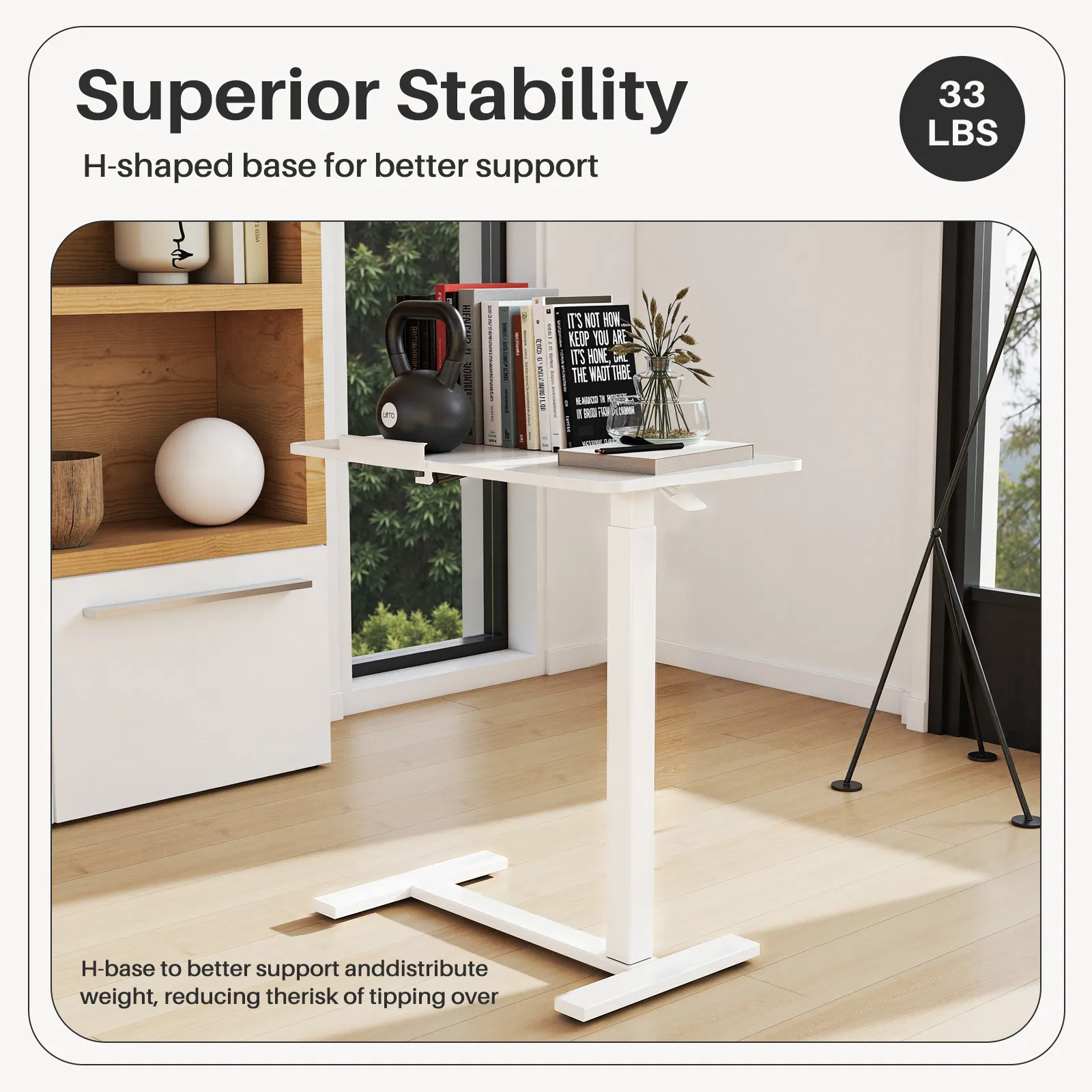 Adjustable Overbed Table with Wheels, Mobile Rolling Laptop Desk, Tilting Bedside Table for Laptop, Bed… image 4
