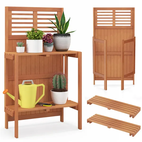 Foldable outdoor garden potted plant platform - Default