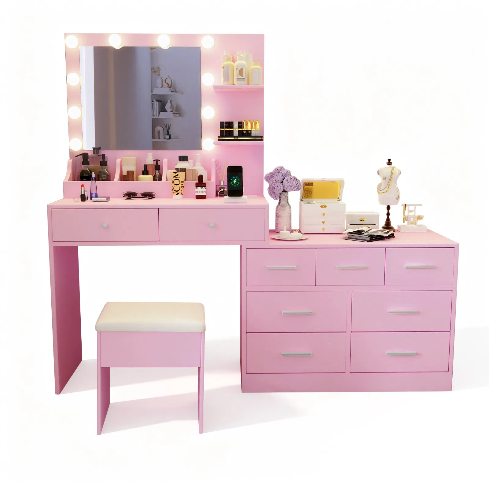 Vanity Desk Set with Light, picture 2 of 5
