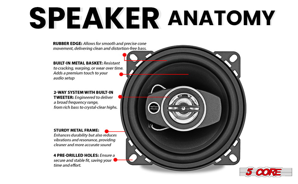 4-inch coaxial car speaker construction and installation reference