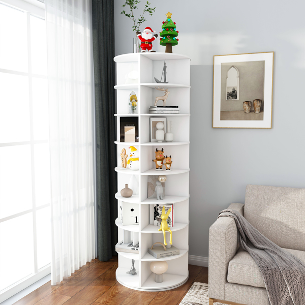 Rotating Shoe Rack Tower, 8-Tier Spinning Storage Rack, Free Standing 360° Revolving Shoe Organizer, Holds 32 Pairs of Shoes (8-Tier,White) -21