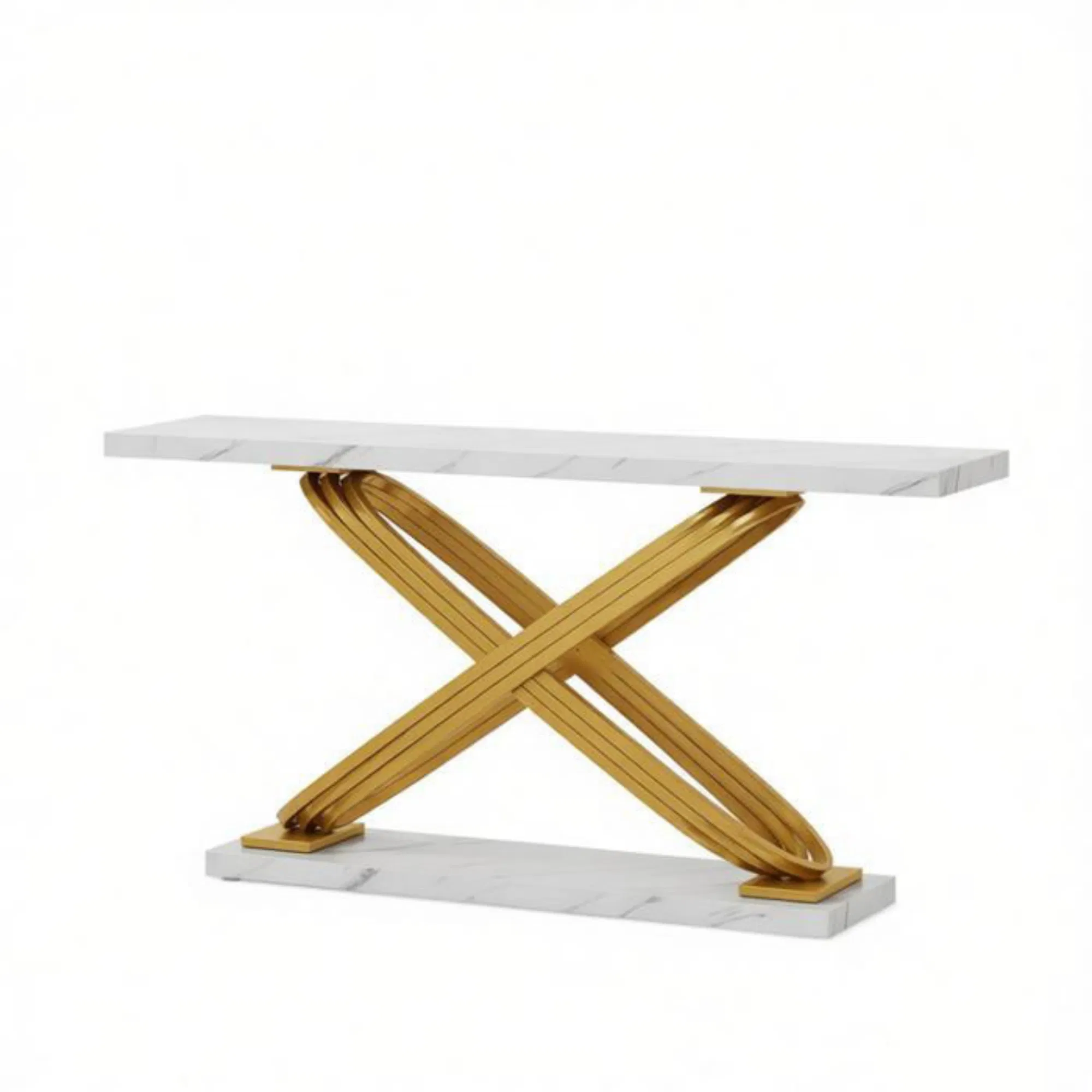 Console Table with Faux Marble Top