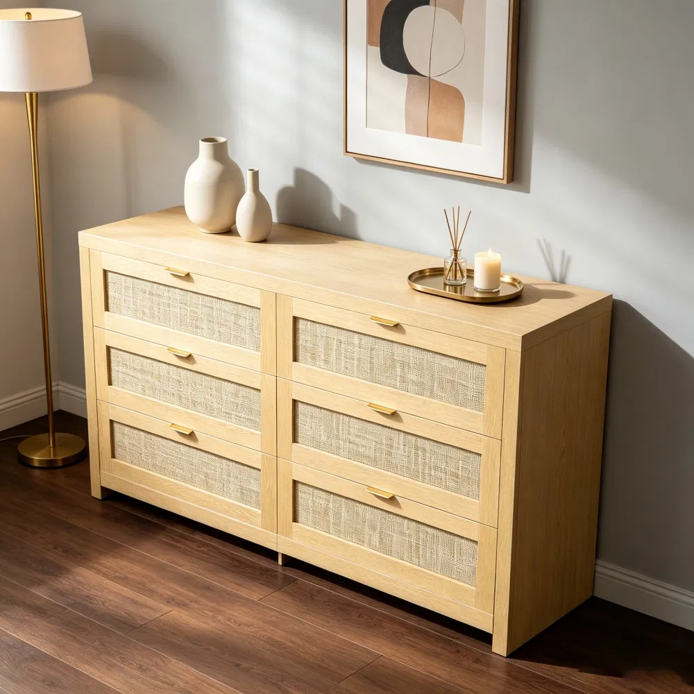 Rattan Storage Cabinet with 6 Drawers, picture 4 of 5