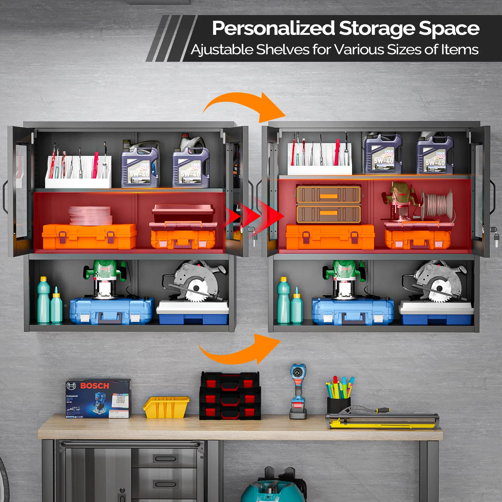 Steel 31.50" 31.50" 11.81" wall cabinet (without lights), steel display case, black image 9