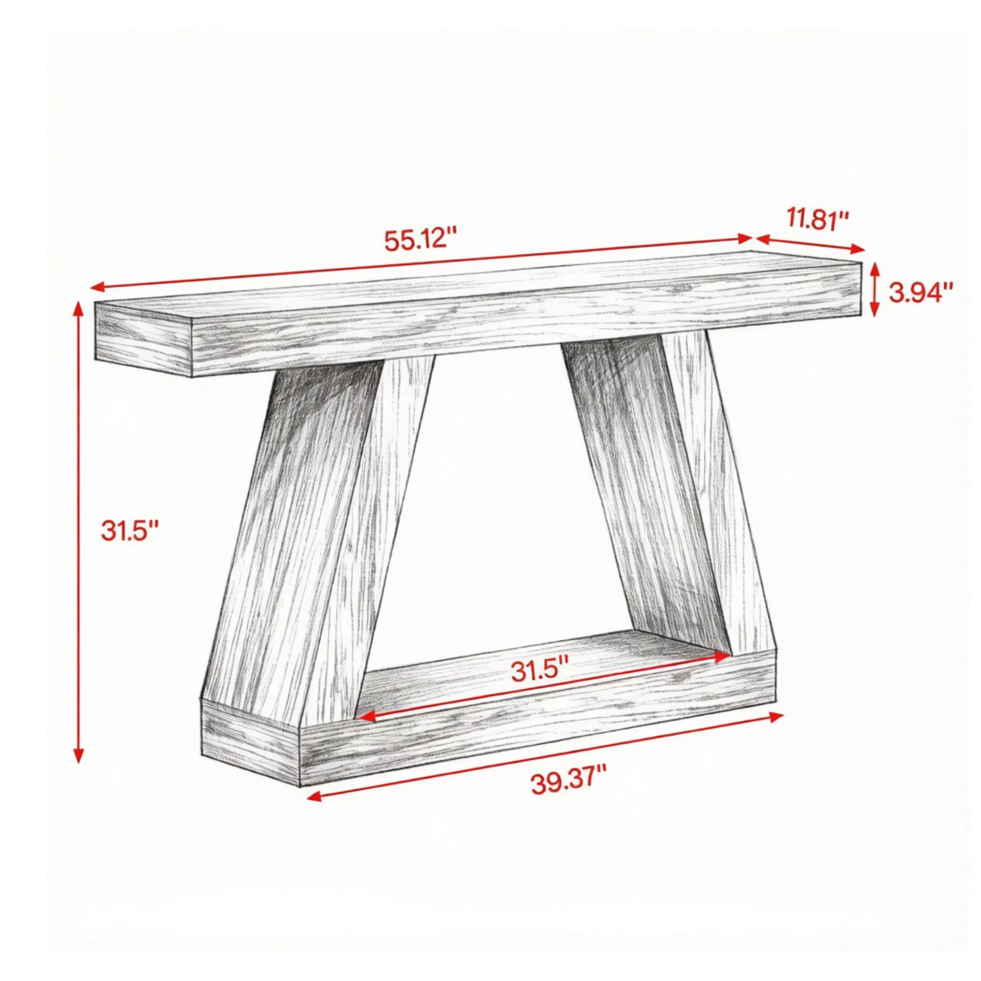 Farmhouse Console Table, picture 4 of 5
