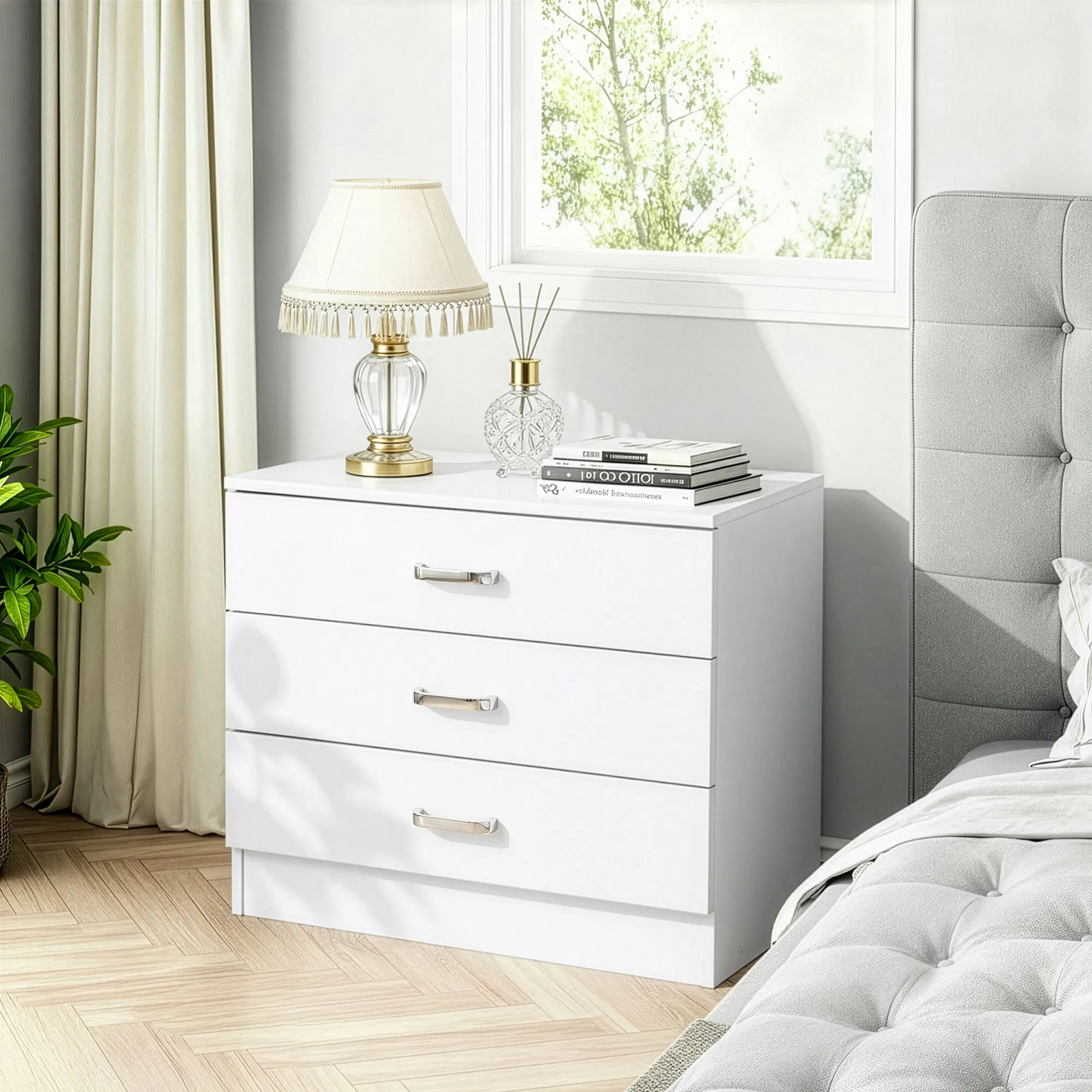 3-Drawer Particleboard Nightstand