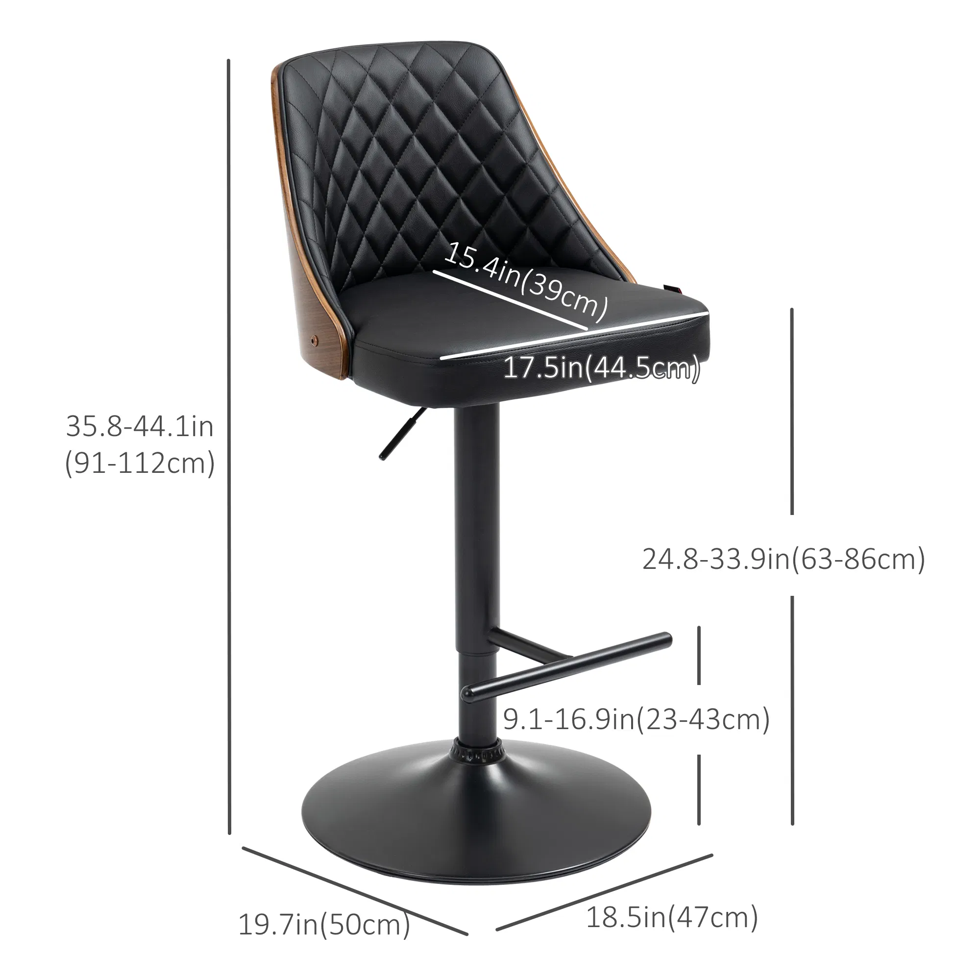 Swivel Adjustable Bar Stools, picture 3 of 5