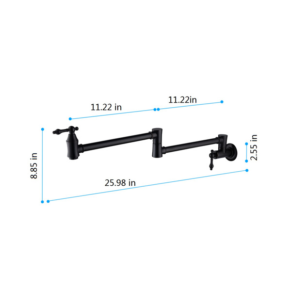 折叠龙头Folding faucet Pot Filler Faucet Wall Mount-13