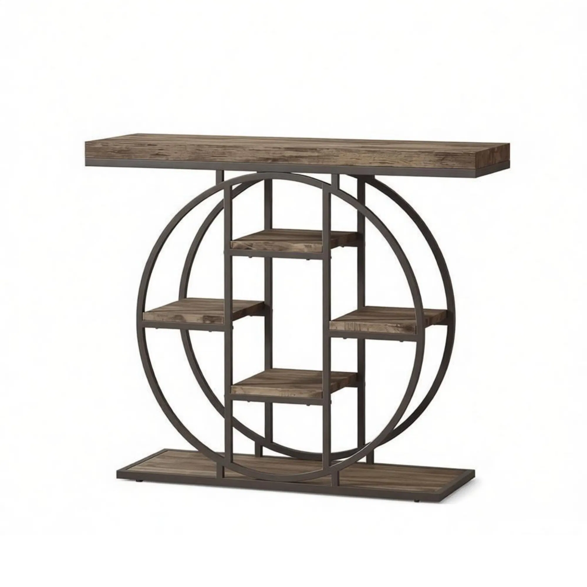 Industrial Console Table with Storage