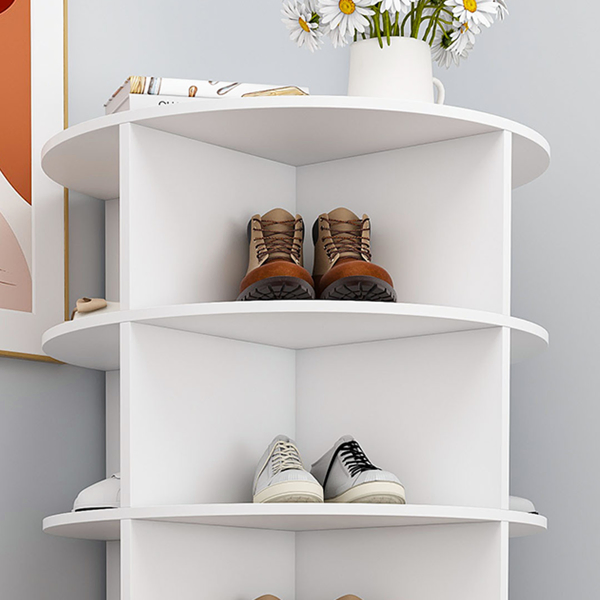 Rotating Shoe Rack Tower, 8-Tier Spinning Storage Rack, Free Standing 360° Revolving Shoe Organizer, Holds 32 Pairs of Shoes (8-Tier,White) -30