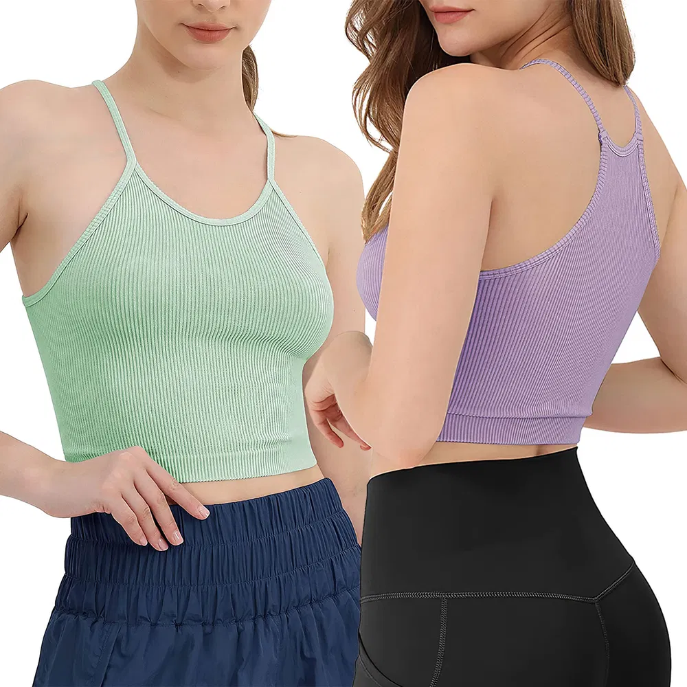 3 Pack Women Crop Basic Tank Top Ribbed Knit Sleeveless Round Neck 9 Color Machine Wash Summer Crop S to XL image 14