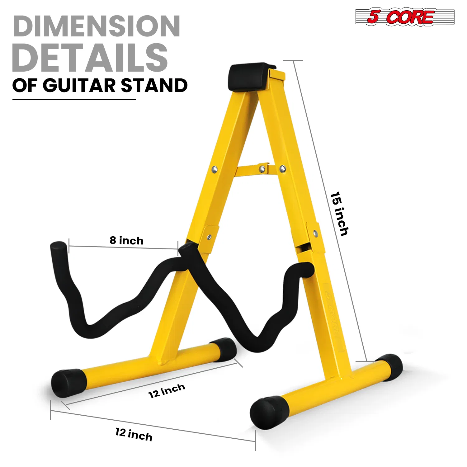 5 Core Guitar Stand 2PC A Frame w Soft Foam Arm Non Slip Rubber for Acoustic Electric Bass image 5