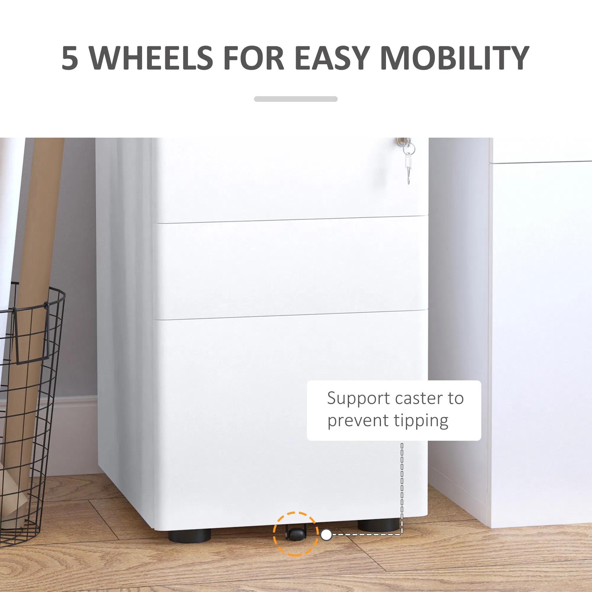 Steel Filing Cabinet with Wheels, picture 2 of 5