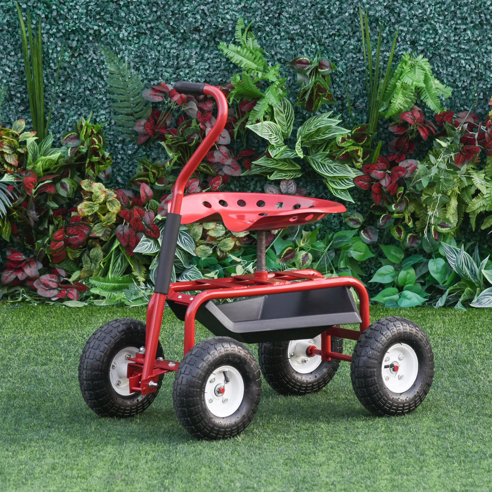 Garden Scooter — Rolling Cart with Swivel and Adjustable Seat — photo 4