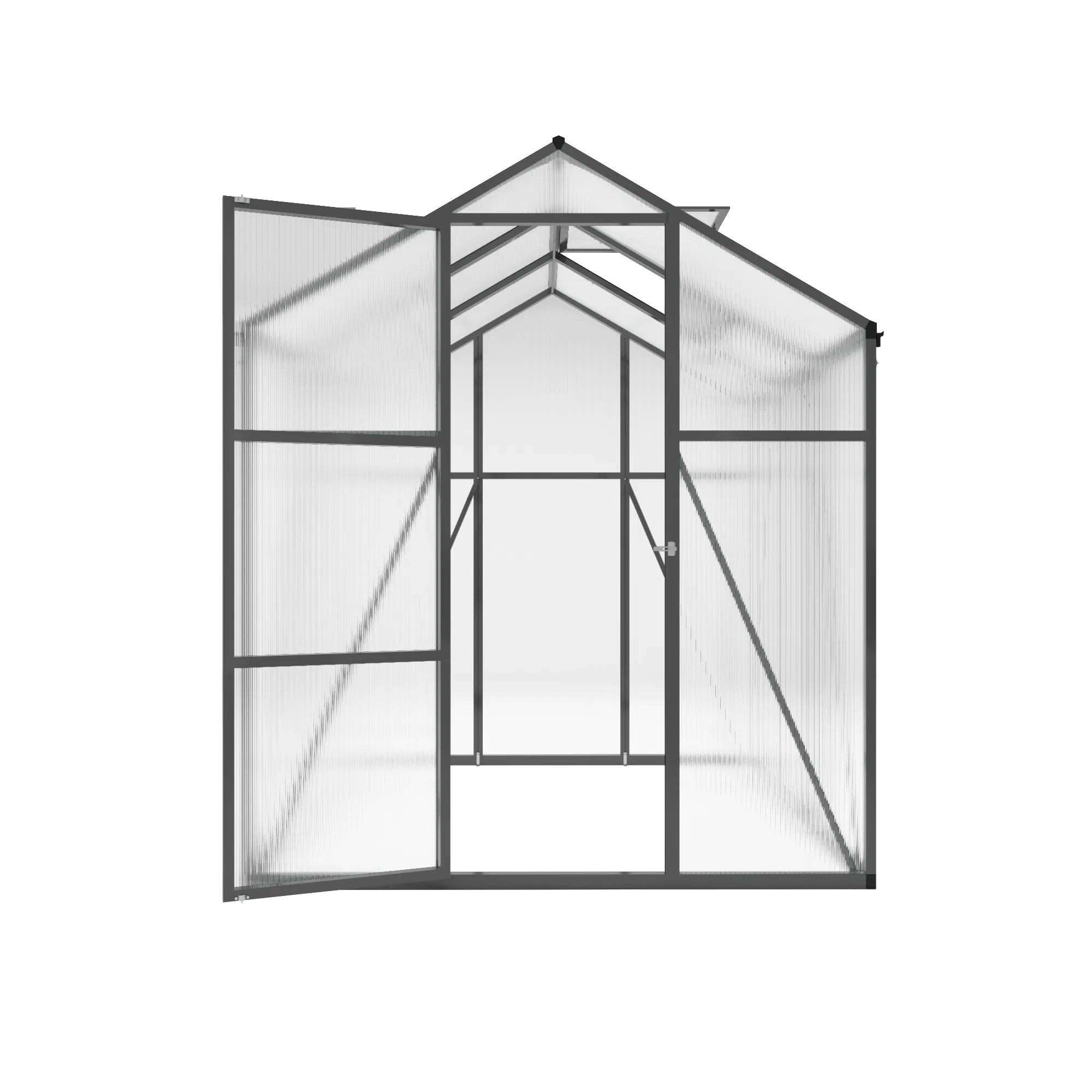 Newly marketed Gain height windproofaluminum greenhouse 6x6 FT Polycarbonate Greenhouse Raised Base and… image 7