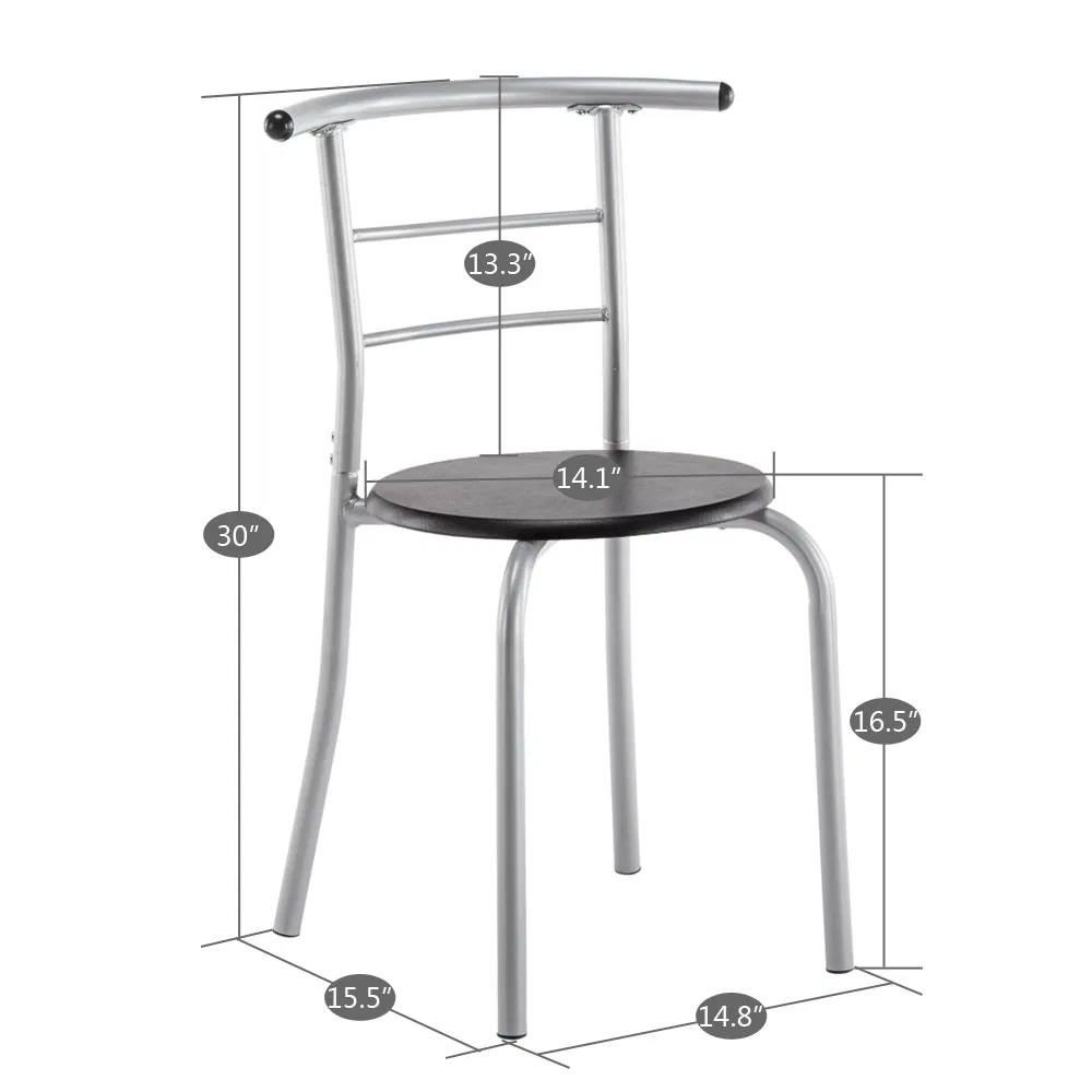 PVC Breakfast Table (One Table and Two Chairs) Black image 9