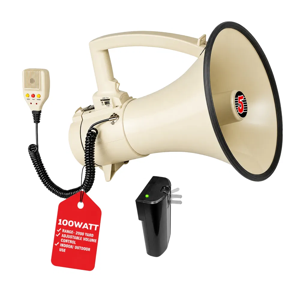 5 Core Megaphone Speaker 100/50W Loud Rechargeable/ Battery Power Bullhorn image 10