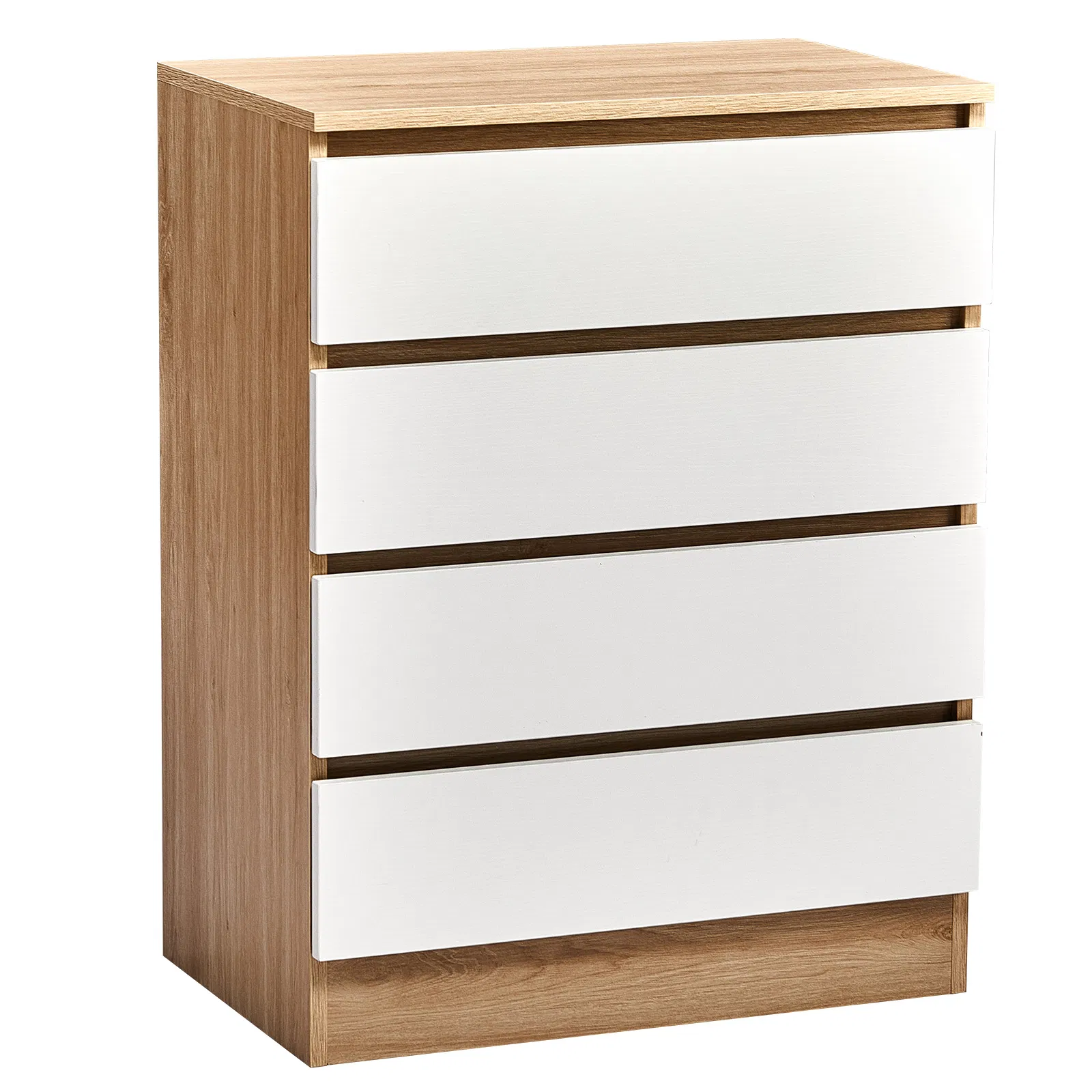 Handle-Free 4-Drawer Storage Cabinet Color-Block Drawer Dresser 23.62*14.96*30.71in Wood-Tone Cabinet… image 3
