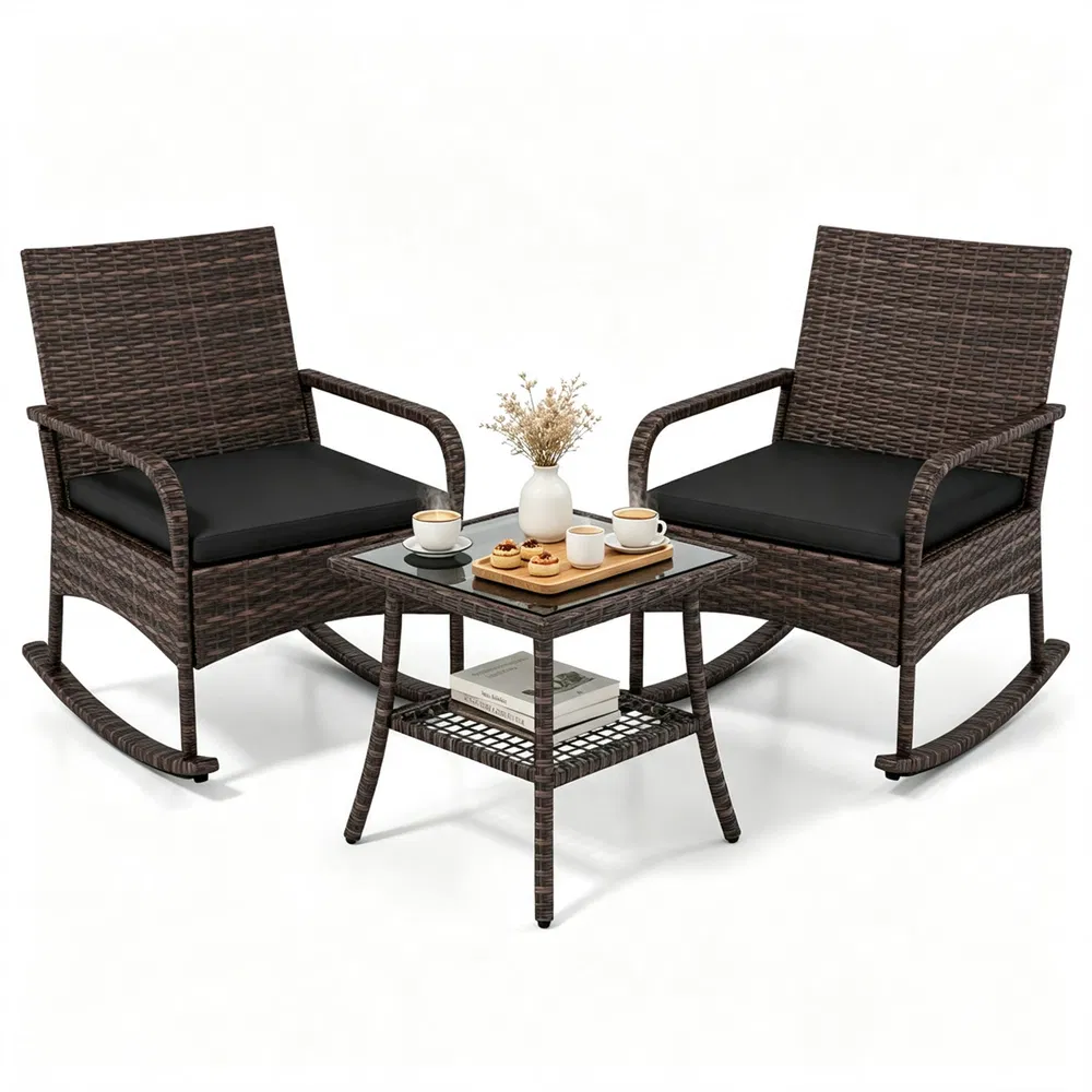 PE Wicker Rocking Chair Set, picture 5 of 5