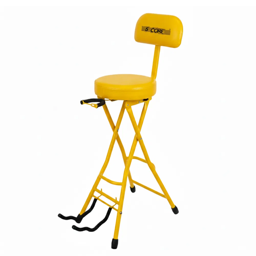 5Core Guitar Stool 3.15" Padded Chair w Backrest Foldable Music Seat Built in Foot Rest Guitar Stand image 15
