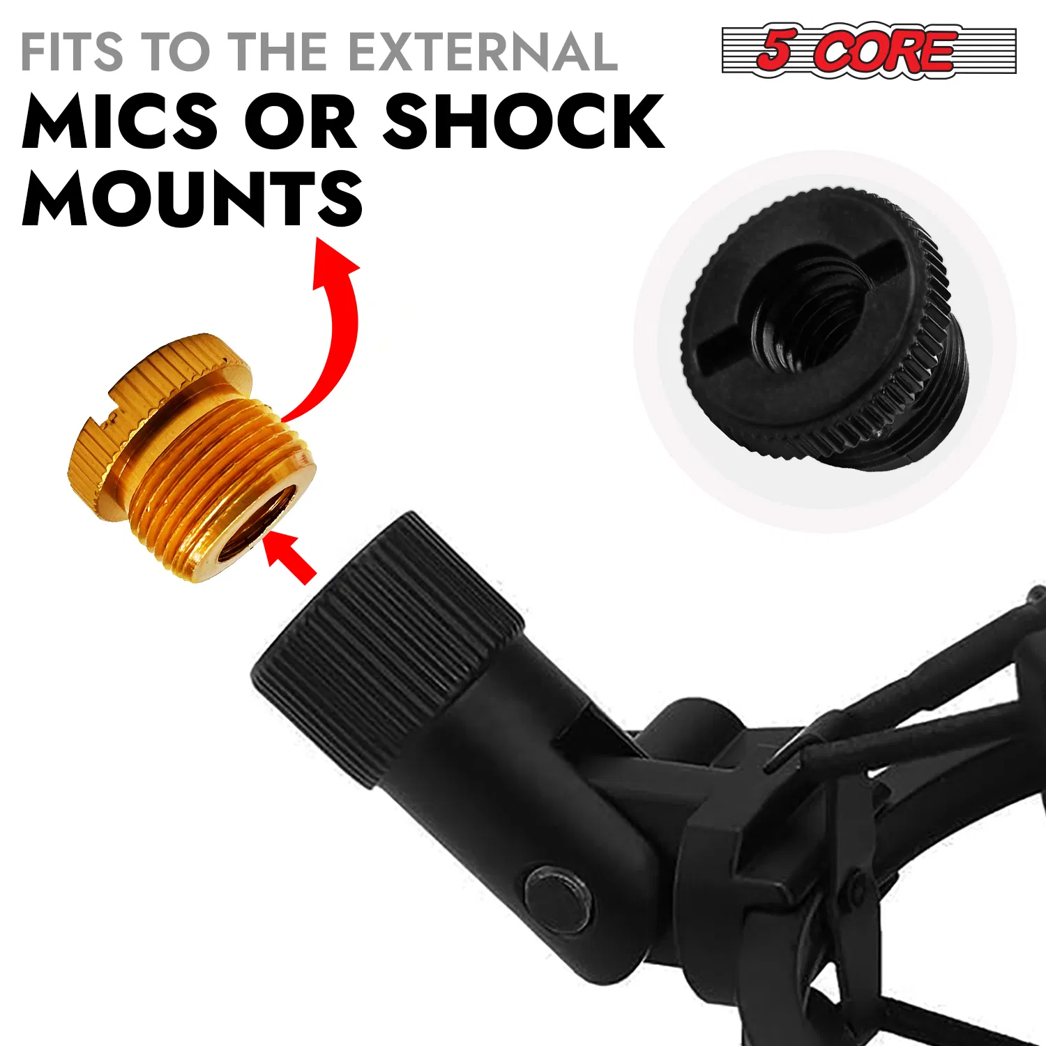 5 Core Microphone Stand Adapter Pack 5/8 M to 3/8 F, 3/8 M to 5/8 F, ¼ image 11