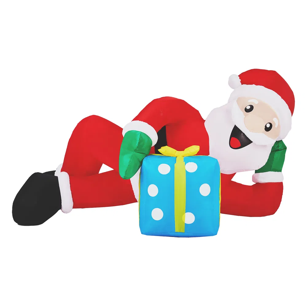 7FT Lighted Christmas Inflatable Decoration, Inflatable Santa Lying on Floor, Funny Blow Up Yard Decorations with Built-in LED Lights for Holiday Party Front Yard Lawn Garden Decor image 12