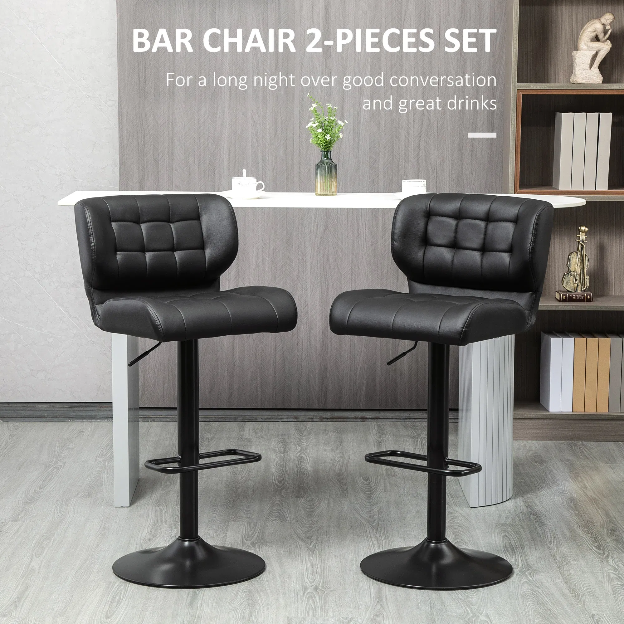 Adjustable Swivel Barstools Set, picture 2 of 5
