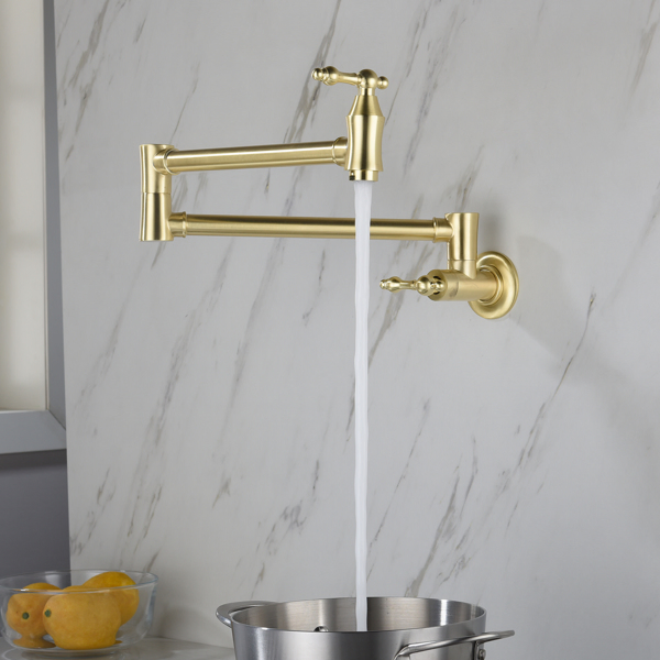 厨房折叠水龙头Folding faucet Pot Filler Faucet Wall Mount-11