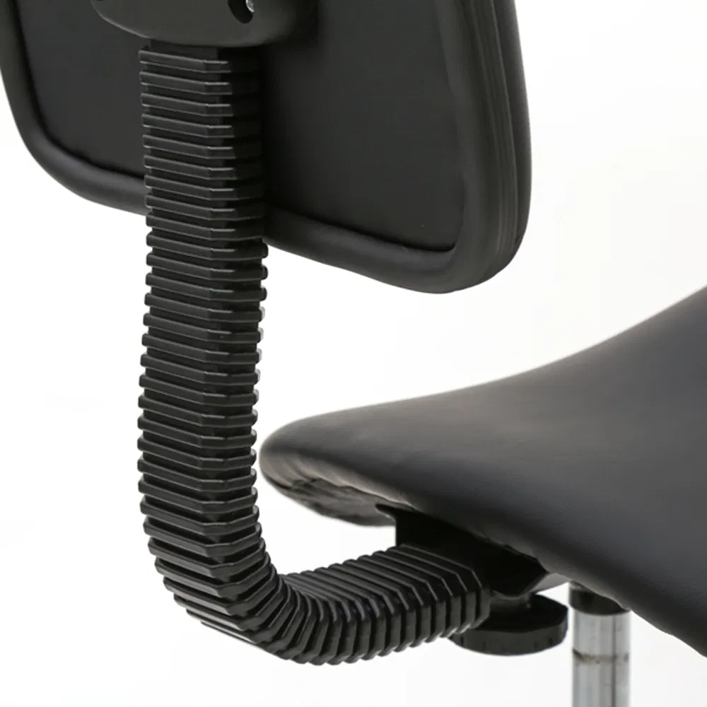 Saddle Shape Adjustable Salon Stool with Back Black image 6