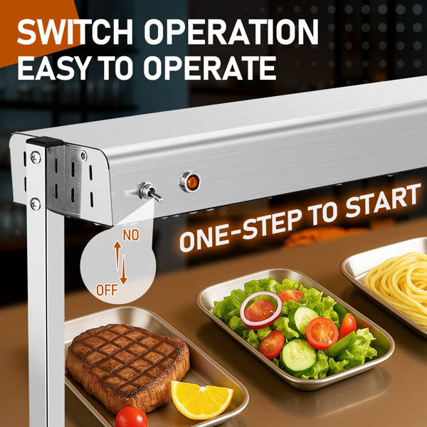 HT-24H US Standard 110V 750W Food Warmer Silver Stainless Steel Dual-Mode (Hanging & Standing) Electric with Chain & Support Stand-18