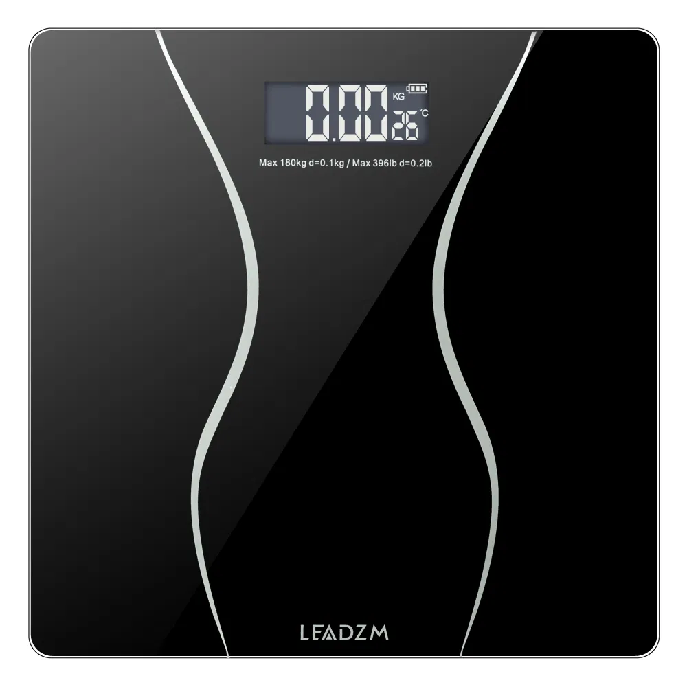 LEADZM 180Kg Slim Waist Pattern Personal Scale Black