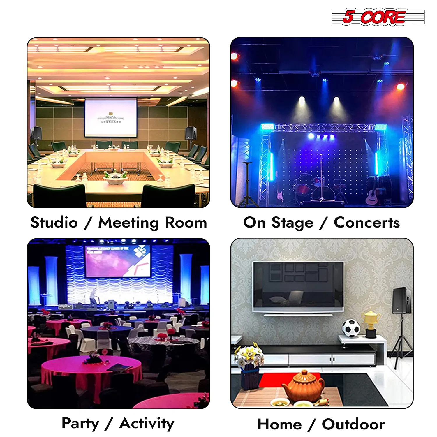5 Core Speaker Stand Adjustable 31 to 54" PA DJ Tripod Stands Heavy Duty w 35mm Add 132 Lbs image 11