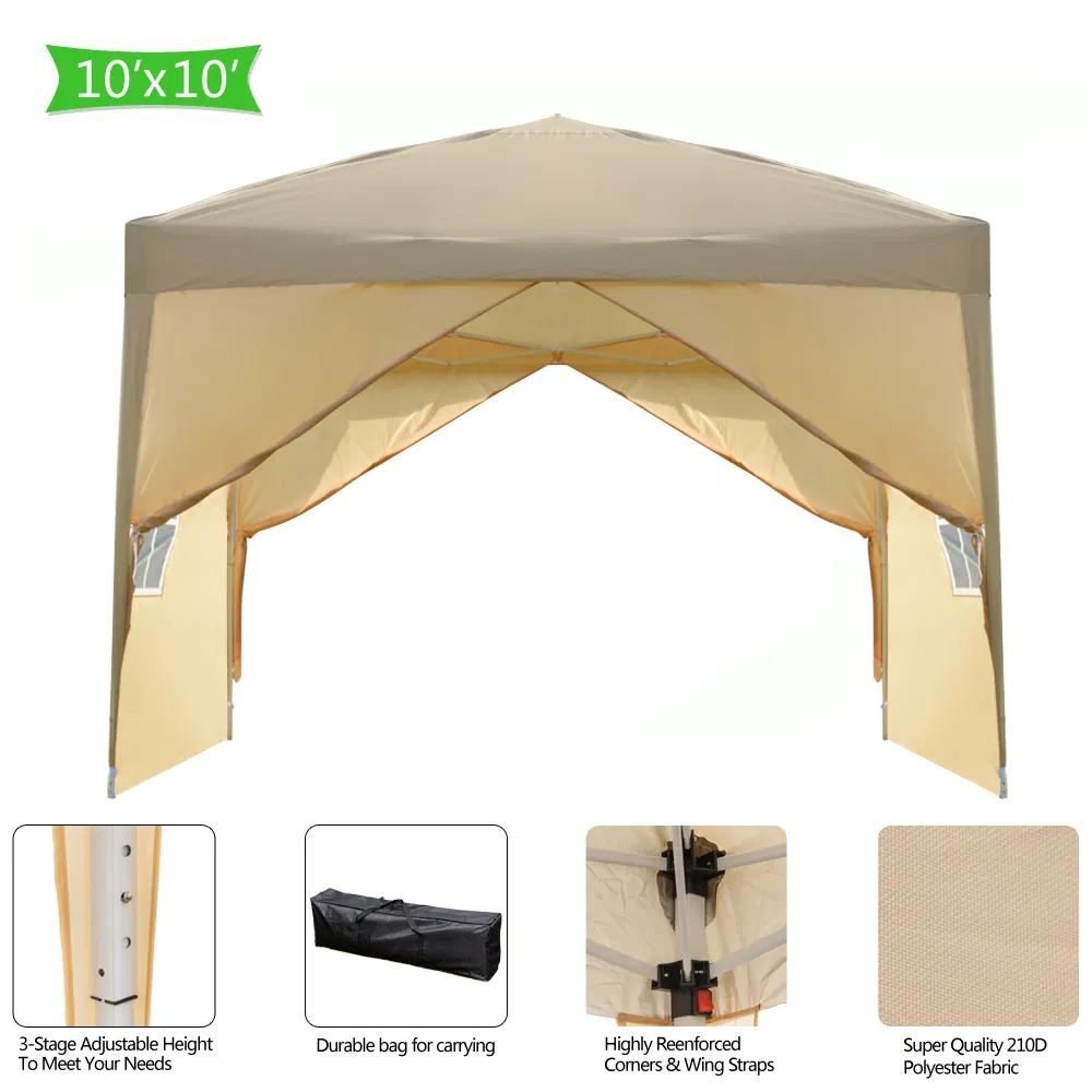 3 x 3m Two Doors & Two Windows Practical Waterproof Right-Angle Folding Tent Khaki image 20