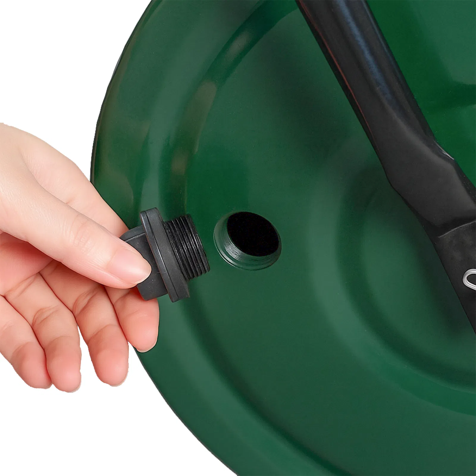 24in Heavy Duty Steel Lawn Roller, Garden Roller Can Be Filled with Water or Sand, Hand Roller with U-shaped Handle, Green & Black image 5