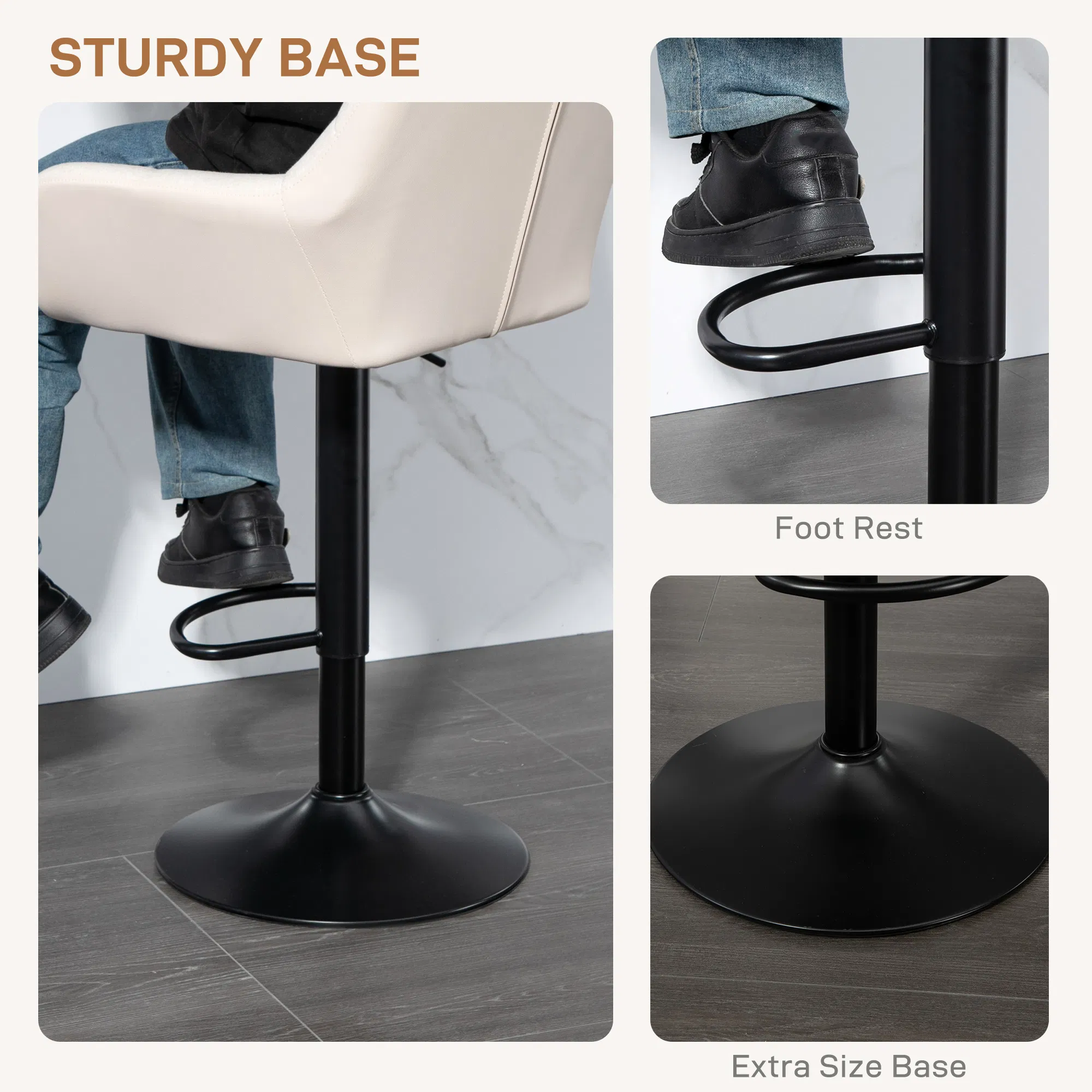 Swivel Bar Stools Set of 2, picture 4 of 5