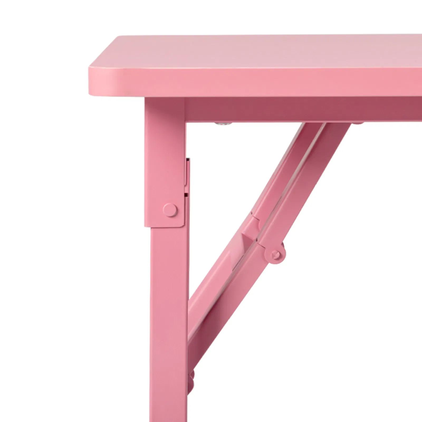 Nail Desk Folding Table, Pink MDF Manicure Station w/ 2 Drawers & 1 Door Cabinet for Nail Art Salon Home… image 4