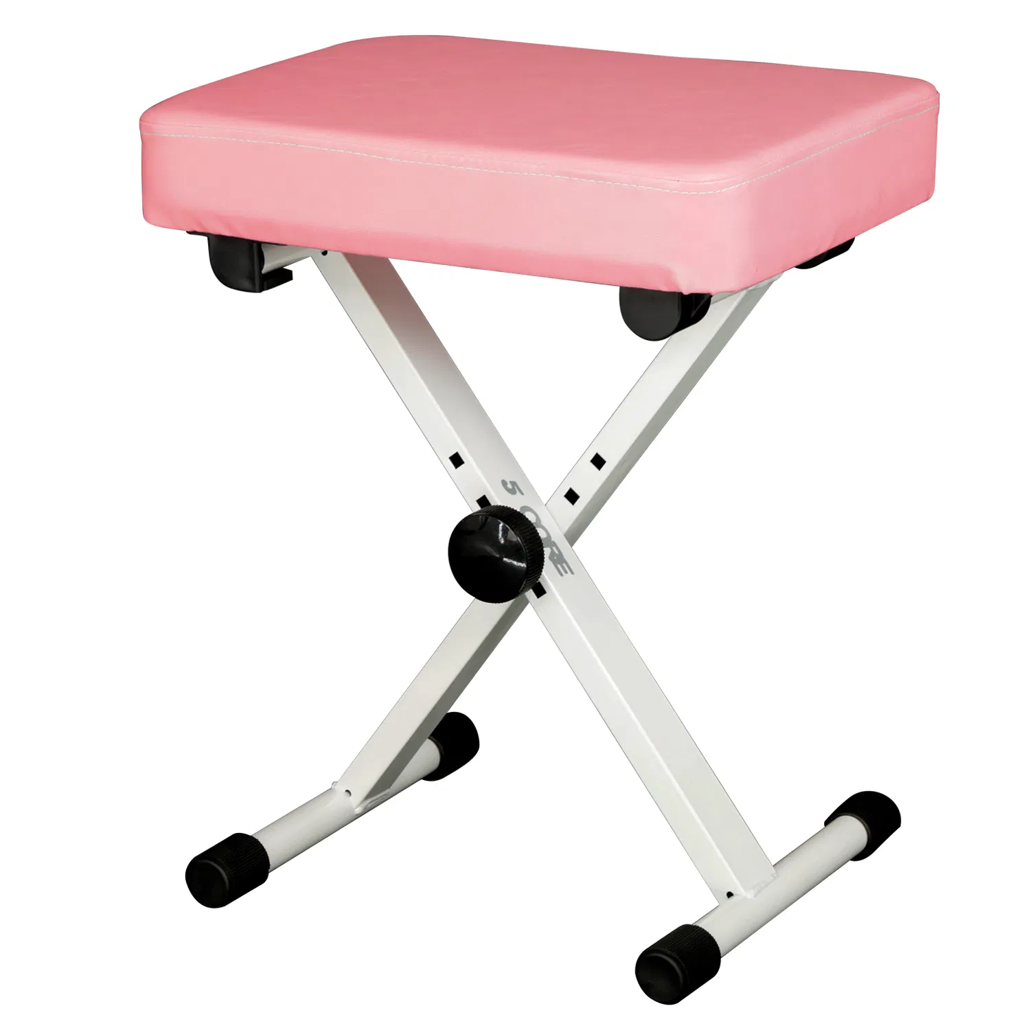 5 Core Keyboard Bench 3 Inch Padded Cushioned Piano Stool Height Adjustable Guitar Seat Heavy Duty Folding Portable Musician Chair W Nonslip Rubber Feet Black - KBB BLK HD
