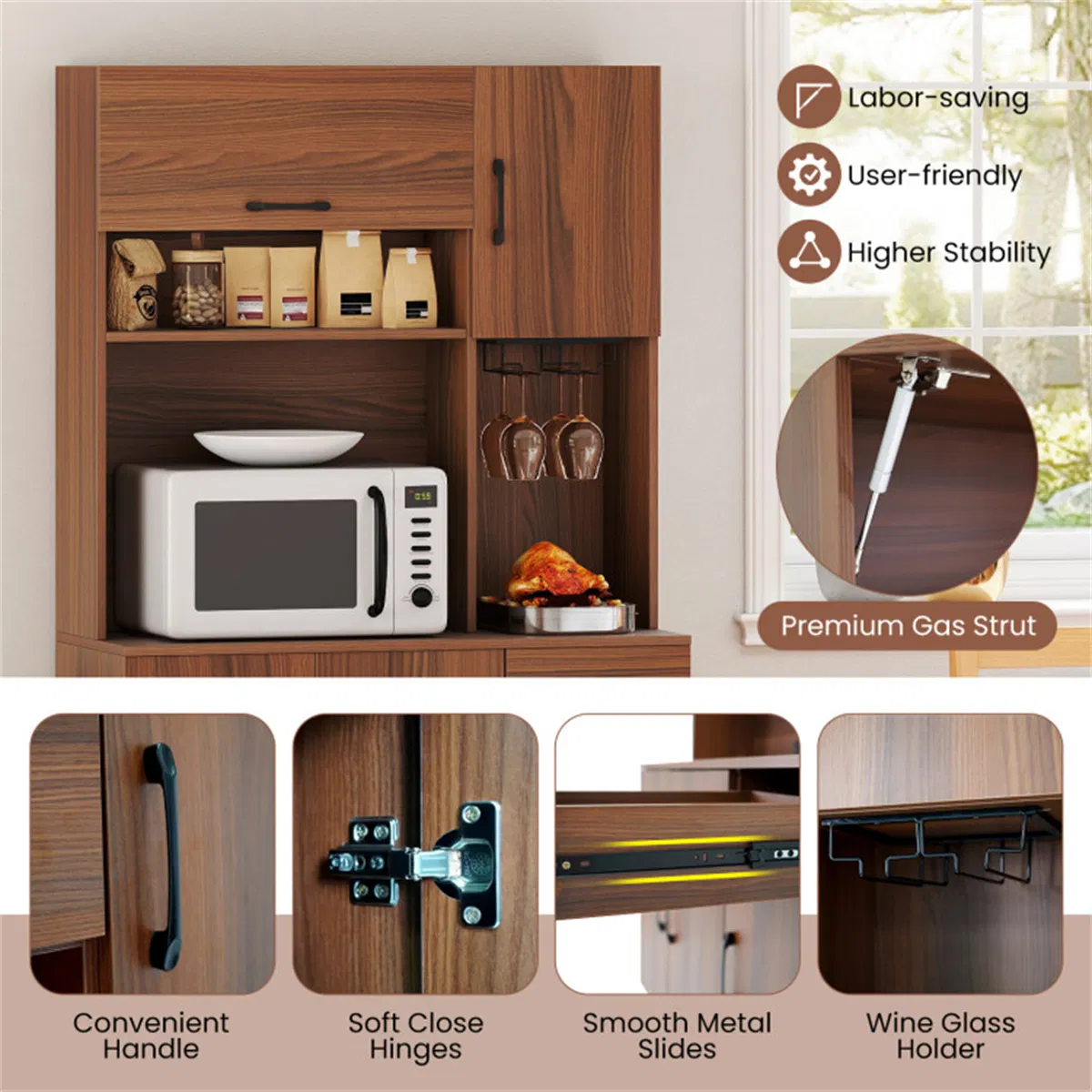 Kitchen Storage Cabinet with Charging Station, picture 4 of 5