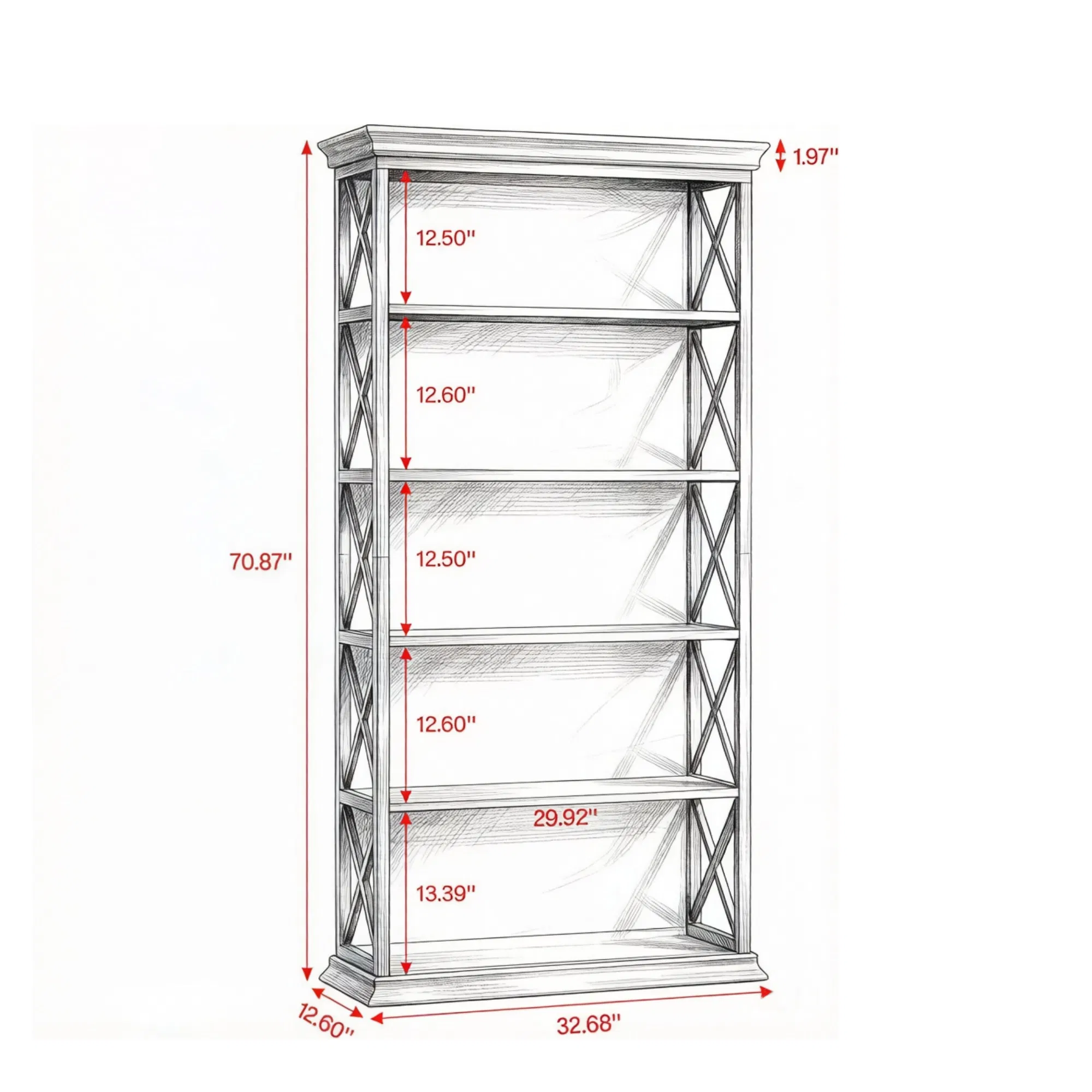 Metal and Wood Bookshelf, picture 4 of 5