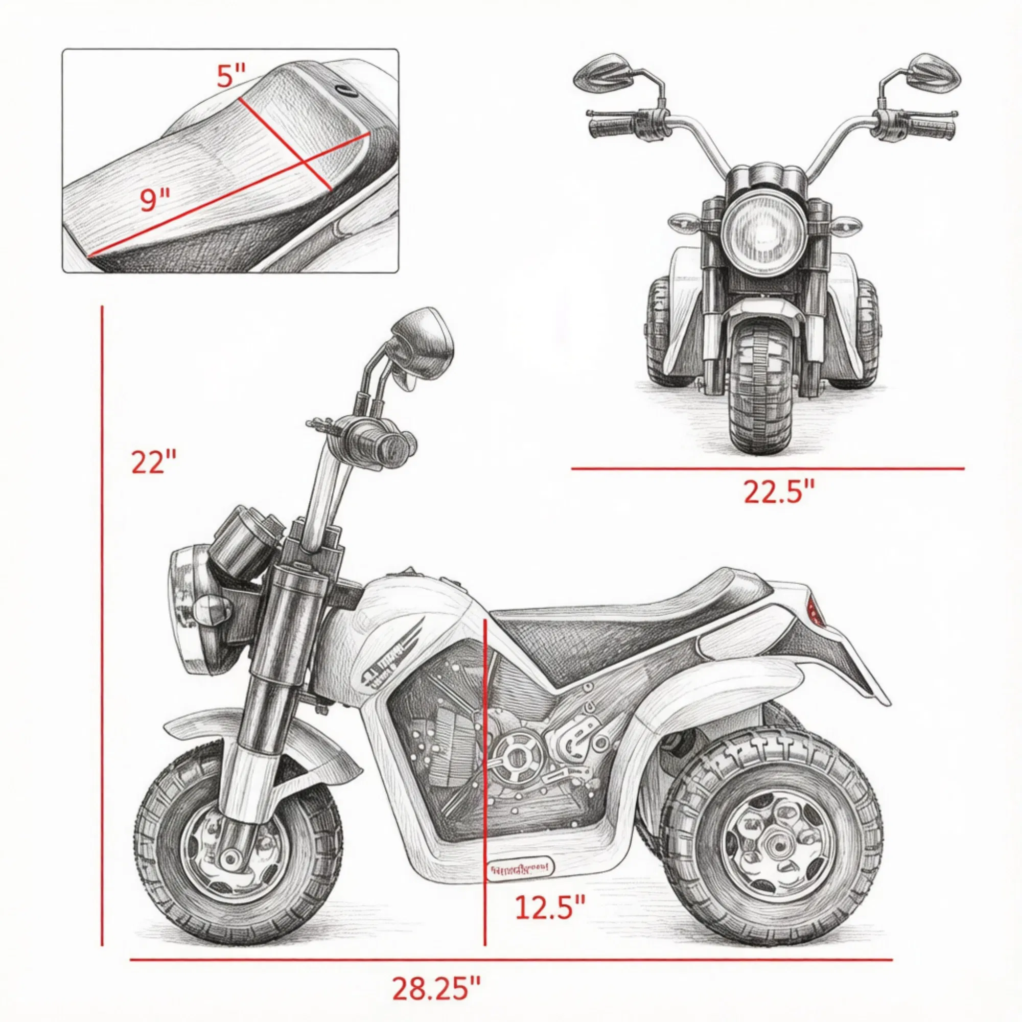 Yellow 6V Kids Electric Motorcycle 3-Wheels Motorbike Ride-on — photo 8
