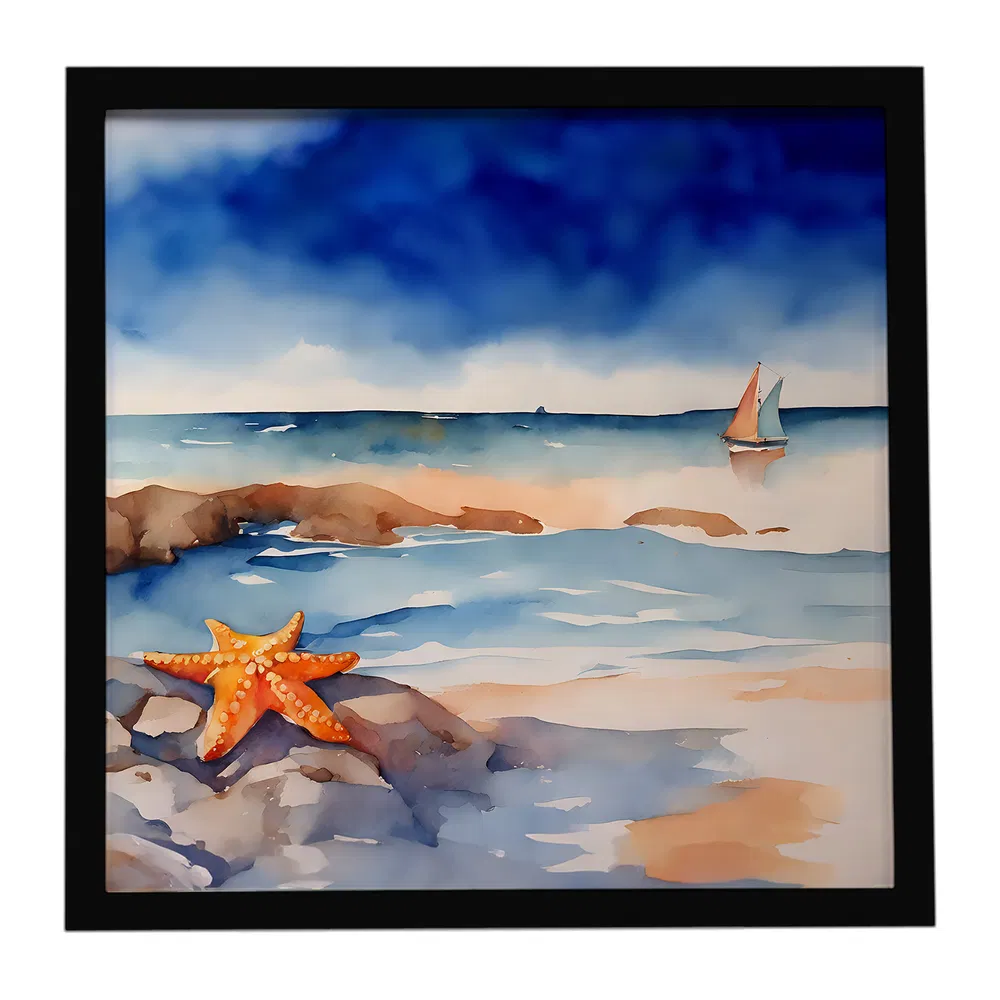 Starfish Framed Metal Print, 8x8, picture 3 of 3