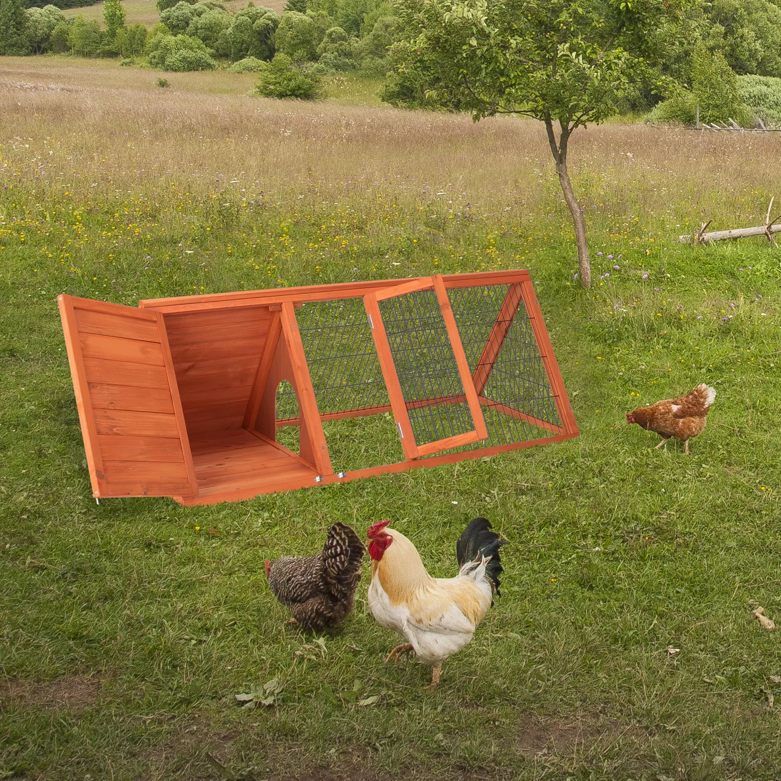 50" Wooden Rabbit Guinea Pig Hutch Wooden Rabbit Guinea Pig House image 8