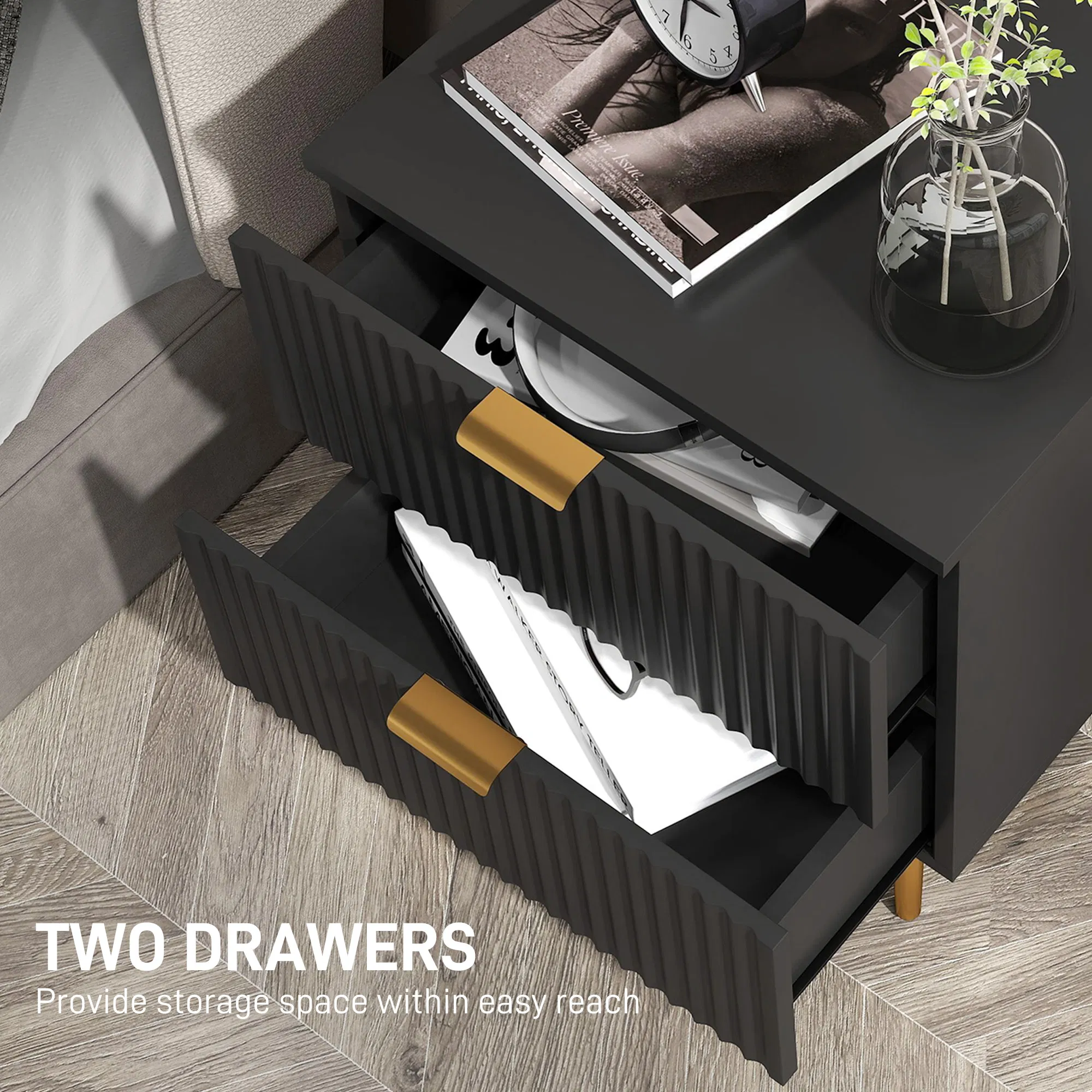 Nightstand with Two Drawers, picture 3 of 5
